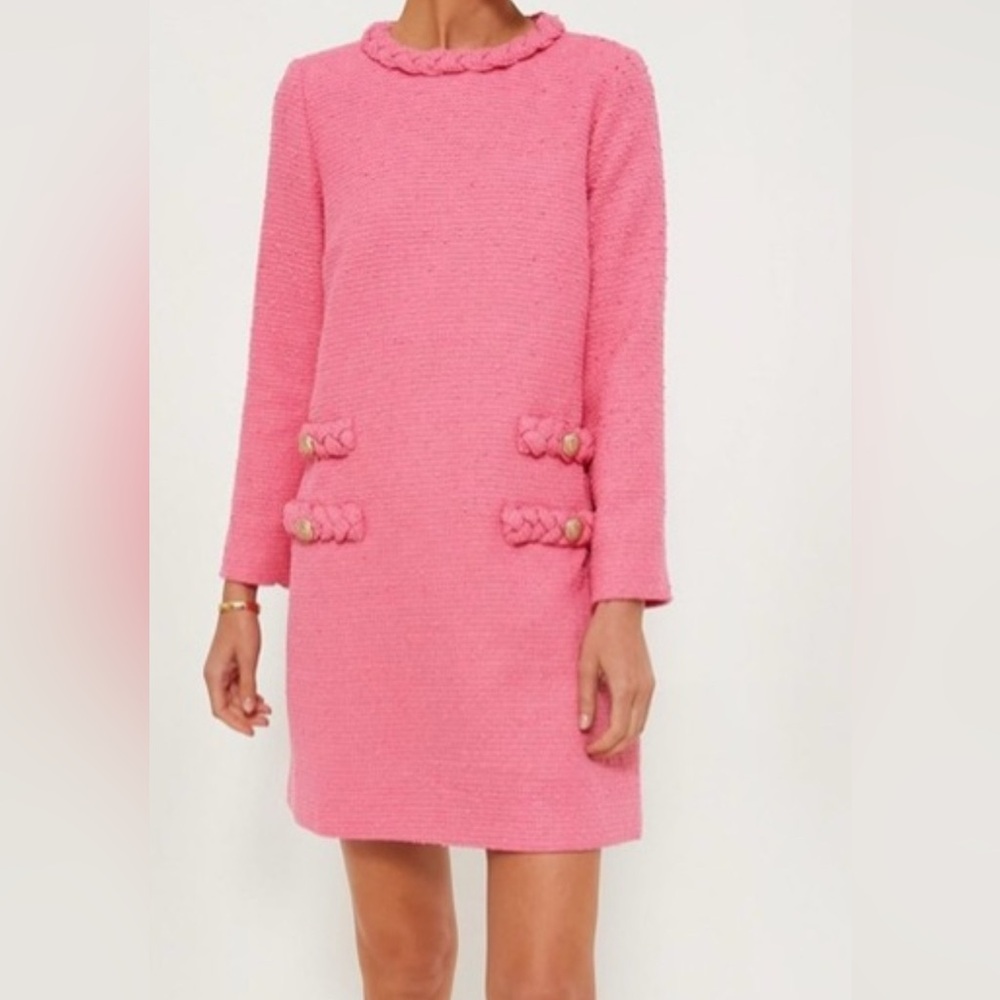 Tuckernuck- Hot Pink Tweed Long Sleeve Jackie Dress